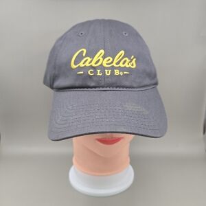 Cabela's Club Yellow Embroidered Logo Gray Adjustable Strapback Hat